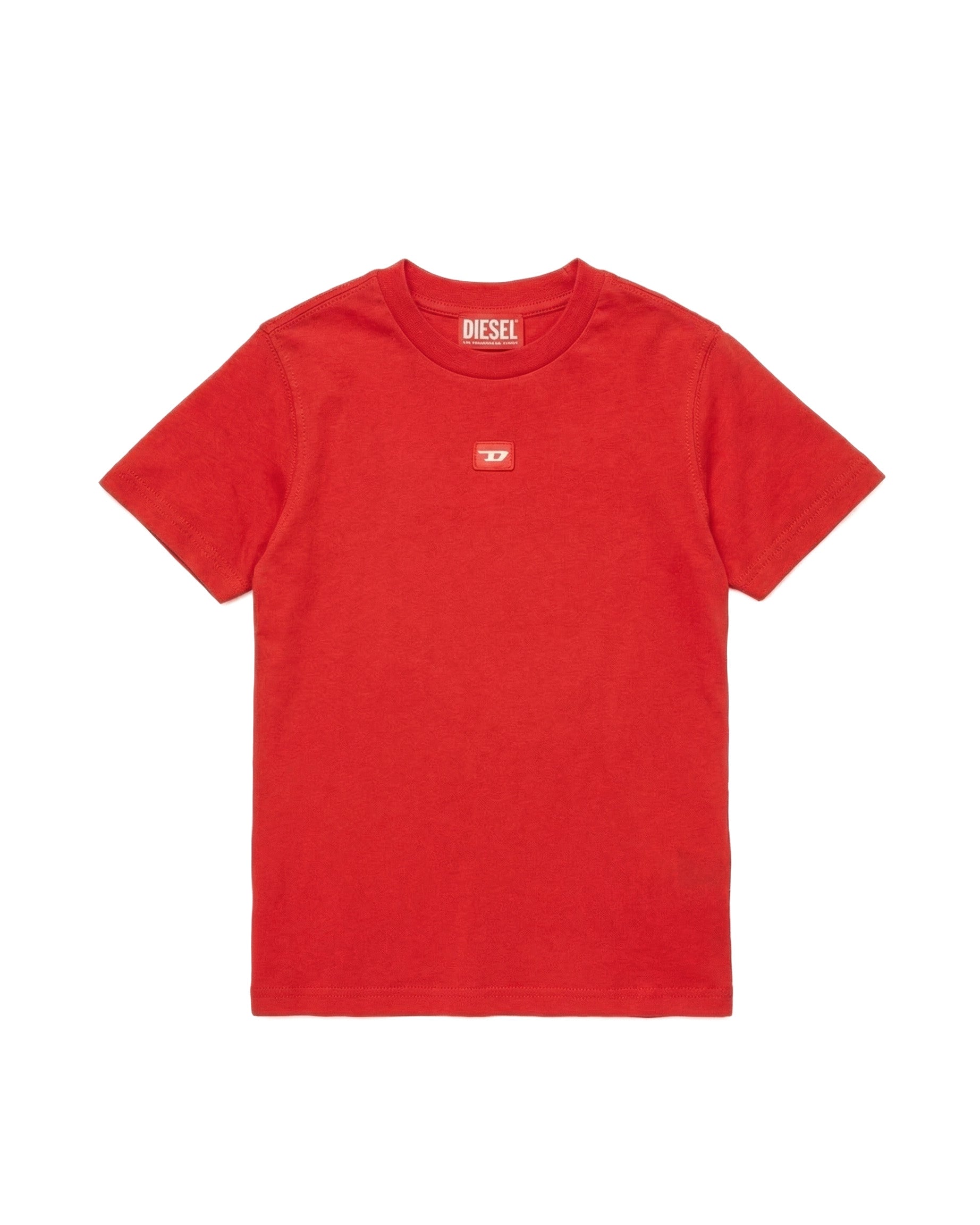 Diesel Kids T-shirt Rossa con Ricamo Logo Unisex Bambini