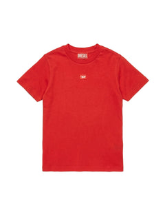Diesel Kids T-shirt Rossa con Ricamo Logo Unisex Bambini