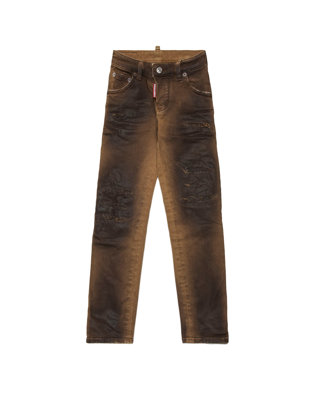 Dsquared2 Kids Jeans Slim Fit Marrone per Bambini