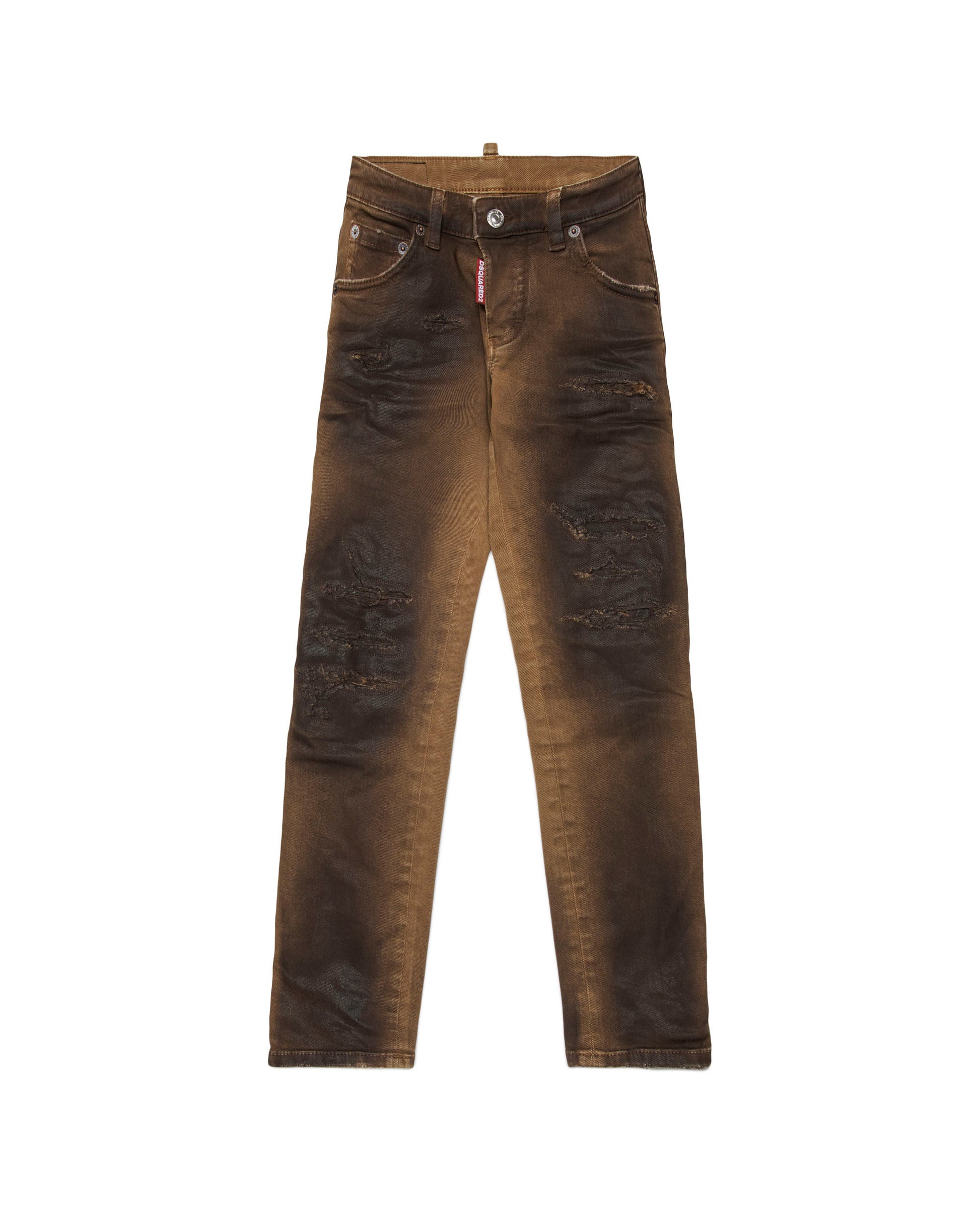 Dsquared2 Kids Jeans Slim Fit Marrone per Bambini