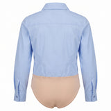 Pinko Kids Camicia Body con Ricamo Oxford per Bambine