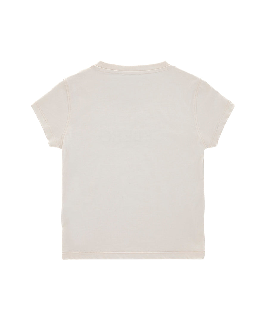 Iceberg Kids T-shirt Bianca con Strass Logo per Bambine (retro)