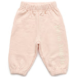 Palm Angels Kids Pantalone Rosa con Logo Panna per Neonate