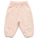 Palm Angels Kids Pantalone Rosa con Logo Panna per Neonate