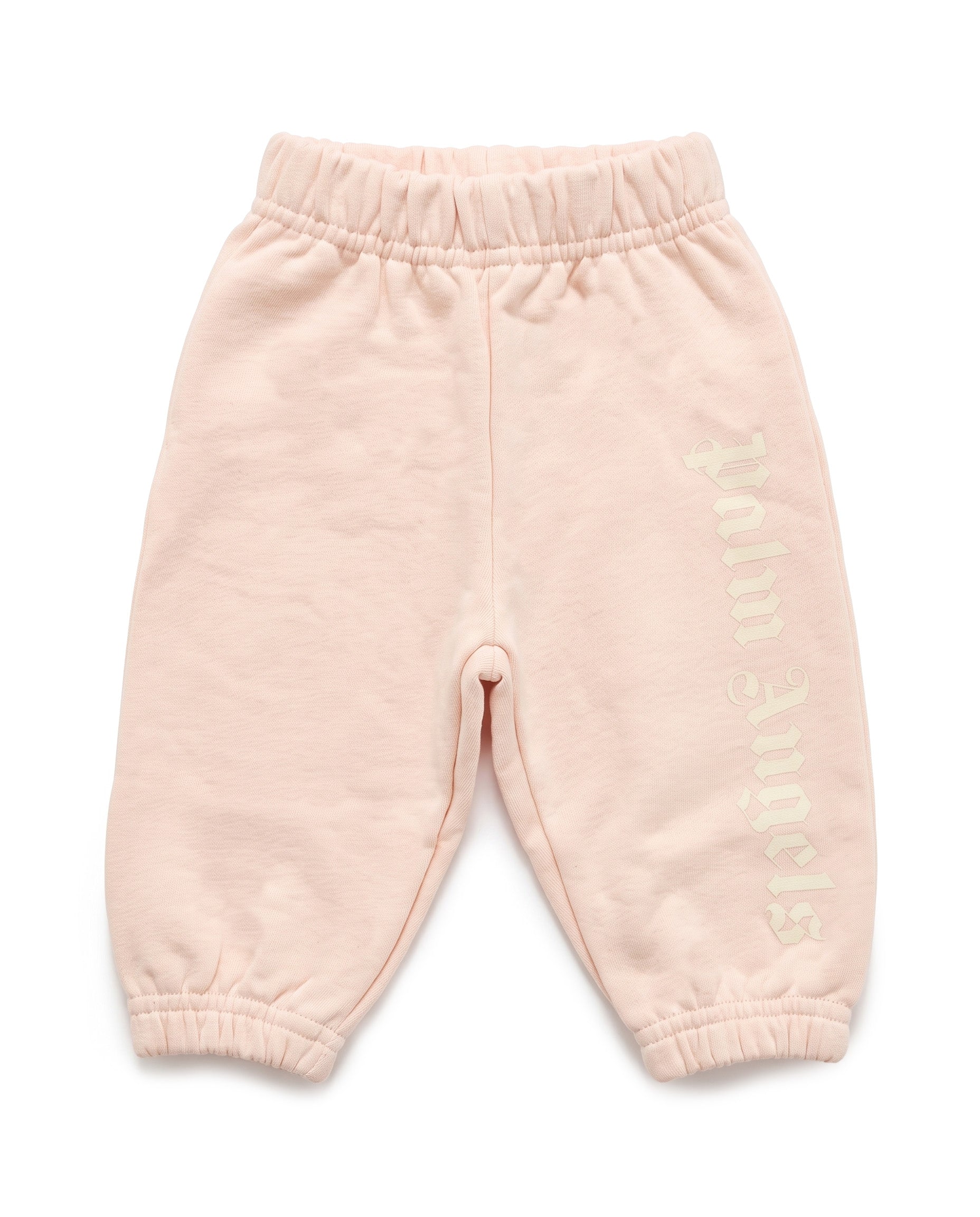 Palm Angels Kids Pantalone Rosa con Logo Panna per Neonate