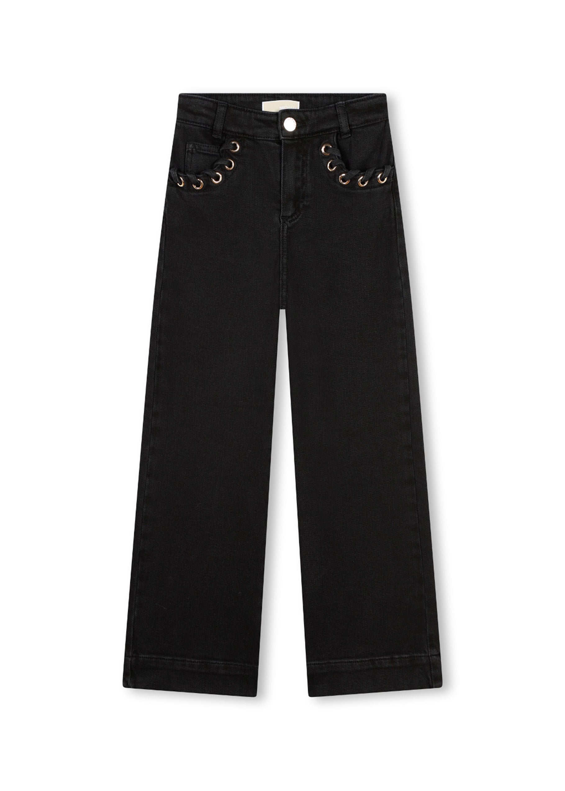 Michael Kors Kids Jeans Denim Nero Straight per Bambine