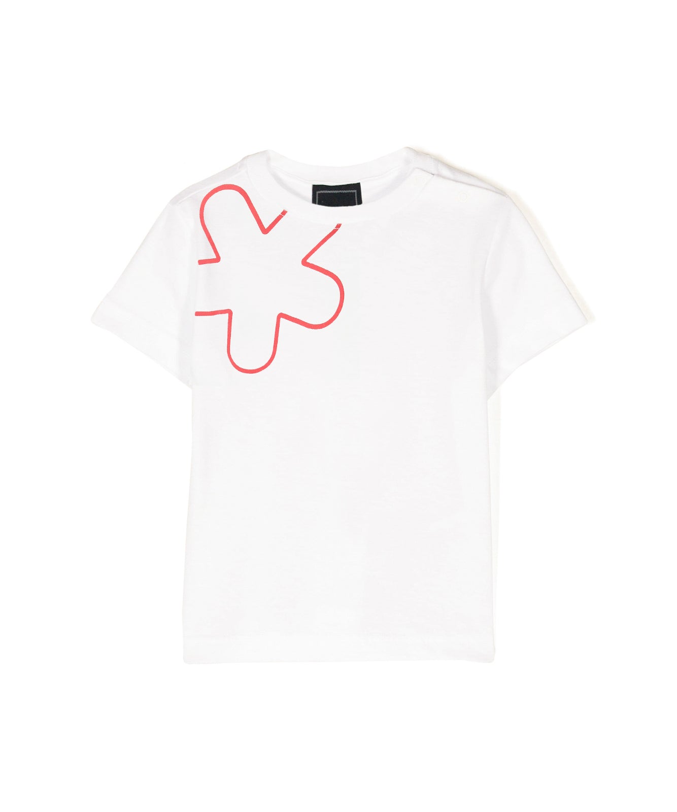 EffeK T-shirt Bianca con Stampa per Neonati (fronte)