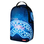 Sprayground Kids Zaino Thin On It Unisex Blu con Stampa Galassia e Shark Mouth Neon