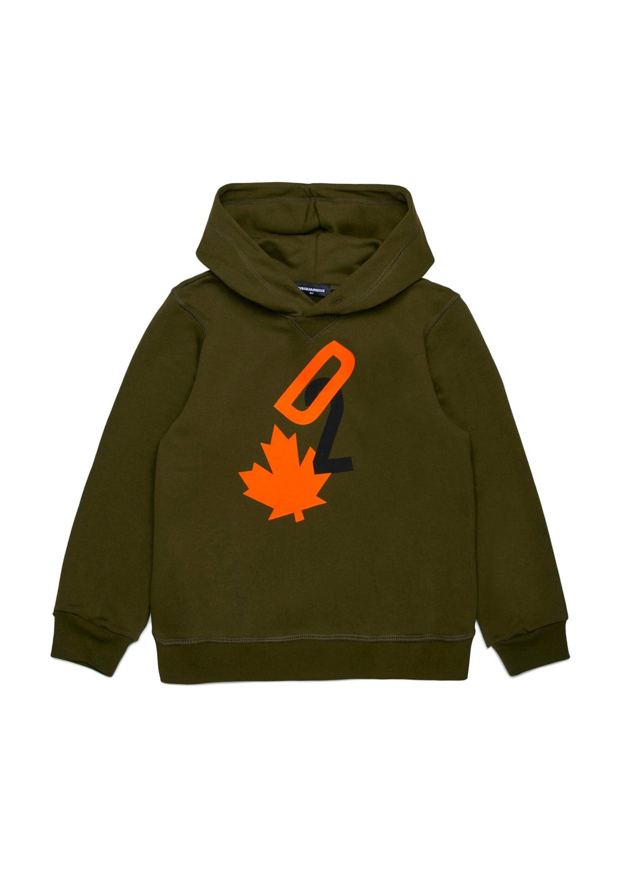 Dsquared2 Kids Felpa Verde con Cappuccio con Stampa Leaf per Bambini