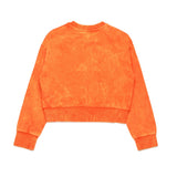 Diesel Kids Felpa Arancione Marmorizzata con Oval D per Bambine