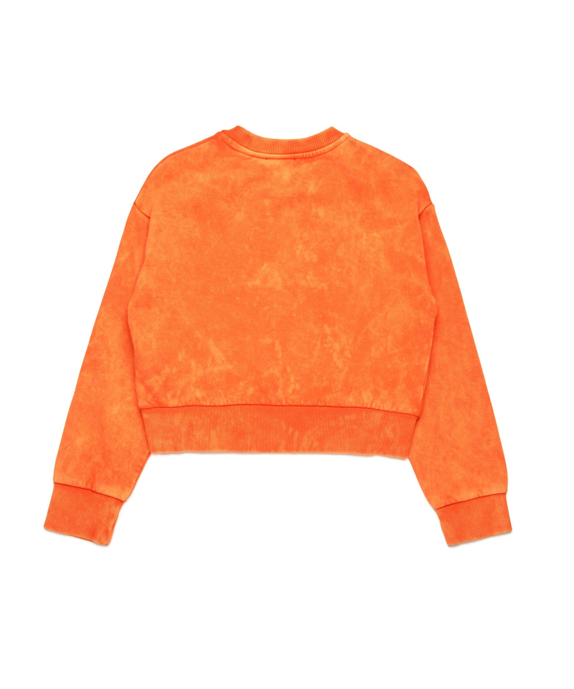 Diesel Kids Felpa Arancione Marmorizzata con Oval D per Bambine