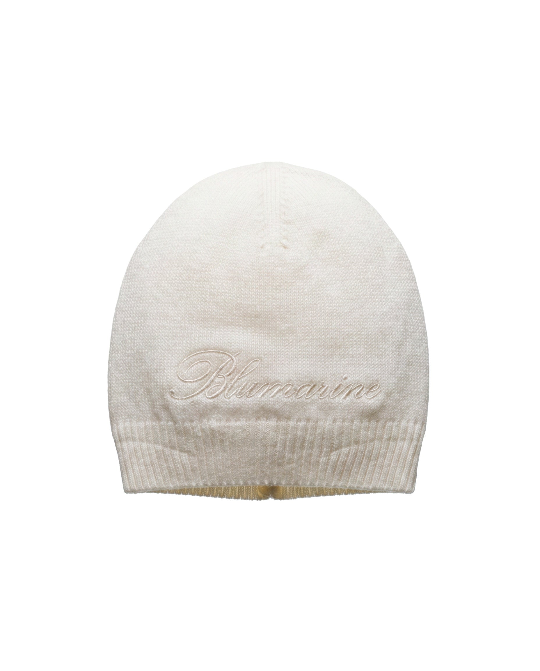 Blumarine Kids Cappellino panna con Ricamo Logo per Neonate