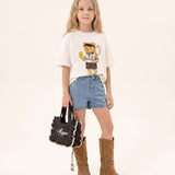 Jammers Kids Stivale Nabuk Cuoio con Laccio per Bambina
