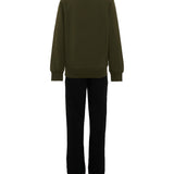 John Richmond Kids Tuta in Felpa Verde e Nera con Logo Stampato per Bambini