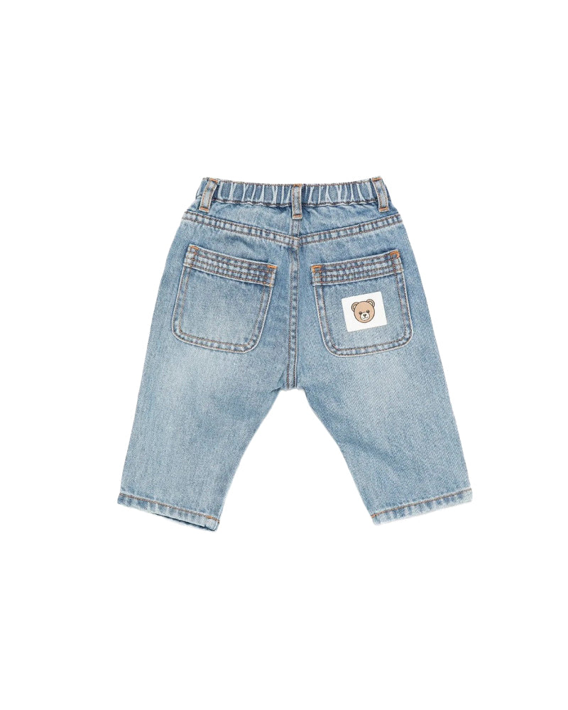 Moschino Kids Jeans Denim con Logo per Neonati