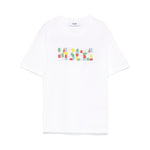 MSGM Kids T-shirt Bianca con Applicazione Perline per Bambine
