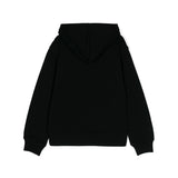 Moschino Kids Felpa Nera con Cappuccio con Logo per Bambini (retro)