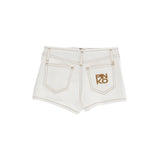 Pinko Kids Short in Denim Bianco per Bambine