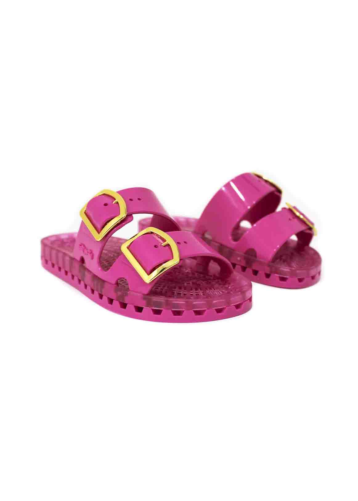 Sensi Kids Flamingo Sandalo Magenta Doppia Fascia per Bambine (fronte)