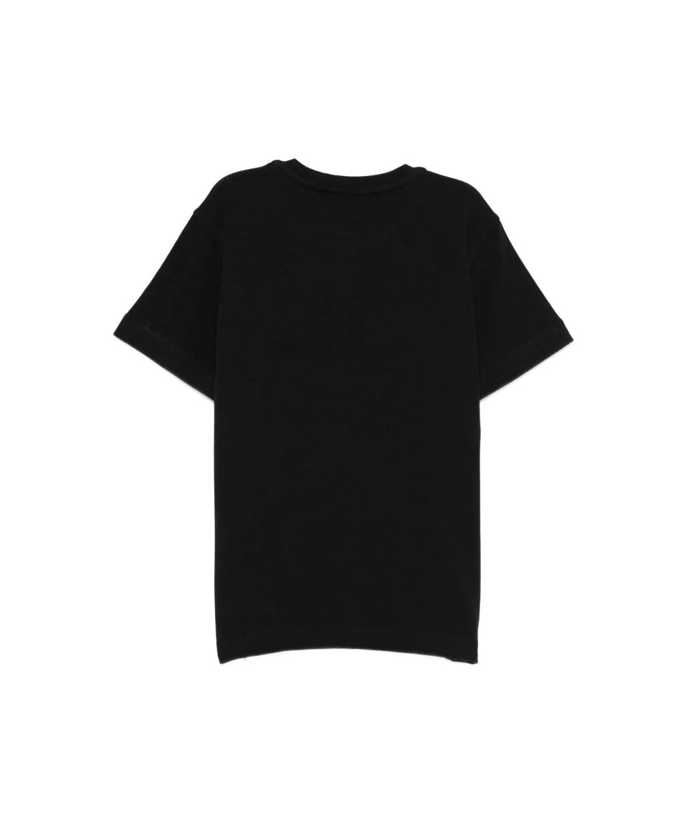 Elisabetta Franchi La Mia Bambina T-t-shirt Nera con Ricamo Logo per Bambine
