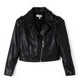 Twinset Kids Giubbino di Pelle con Volant (fronte)