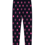Marcelo Burlon County of Milan Kids Leggings Nero All-Over Fucsia per Bambine