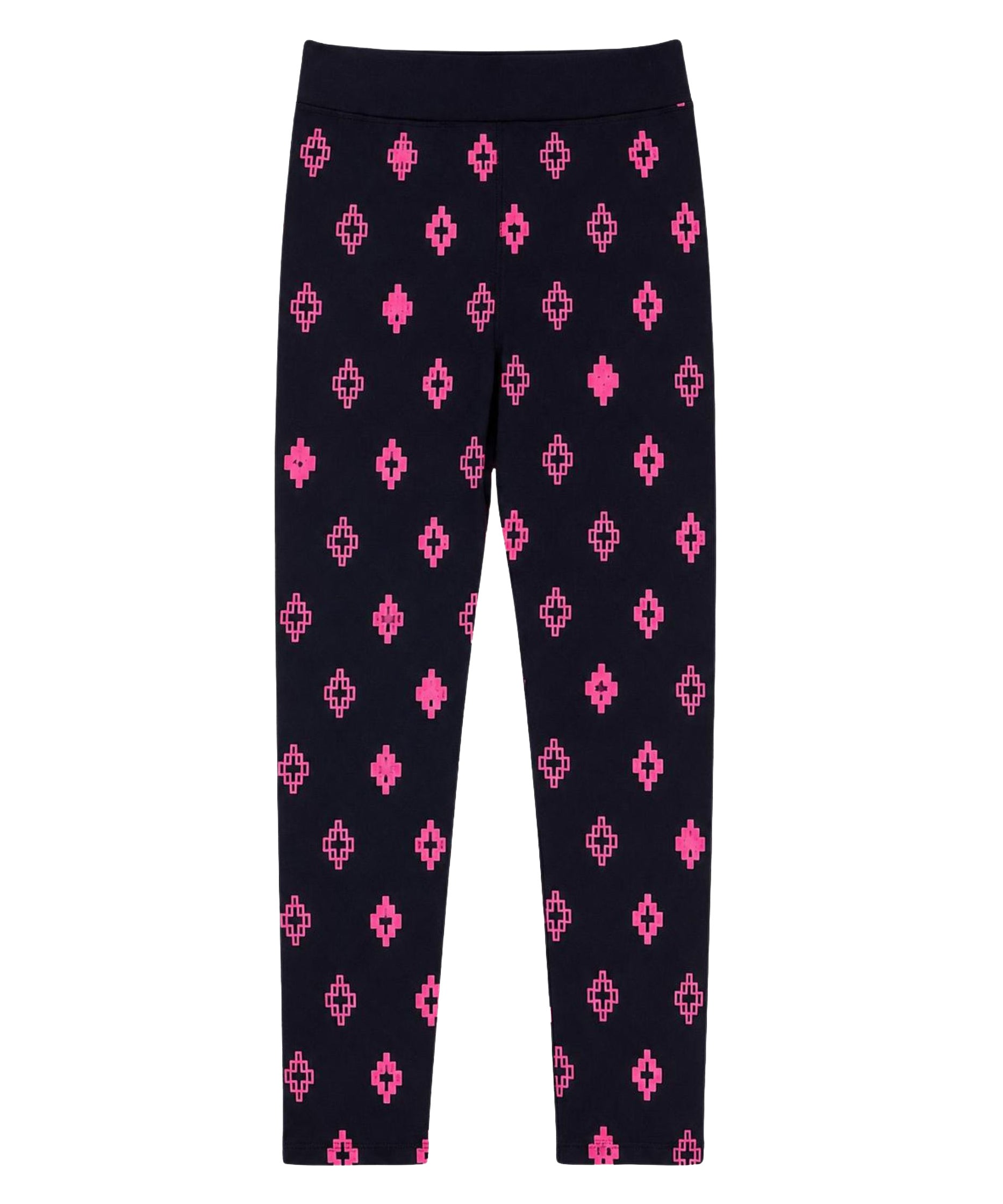 Marcelo Burlon County of Milan Kids Leggings Nero All-Over Fucsia per Bambine