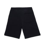 Diesel Kids Short in Felpa Nero con Logo Oval D Metallico per Bambini