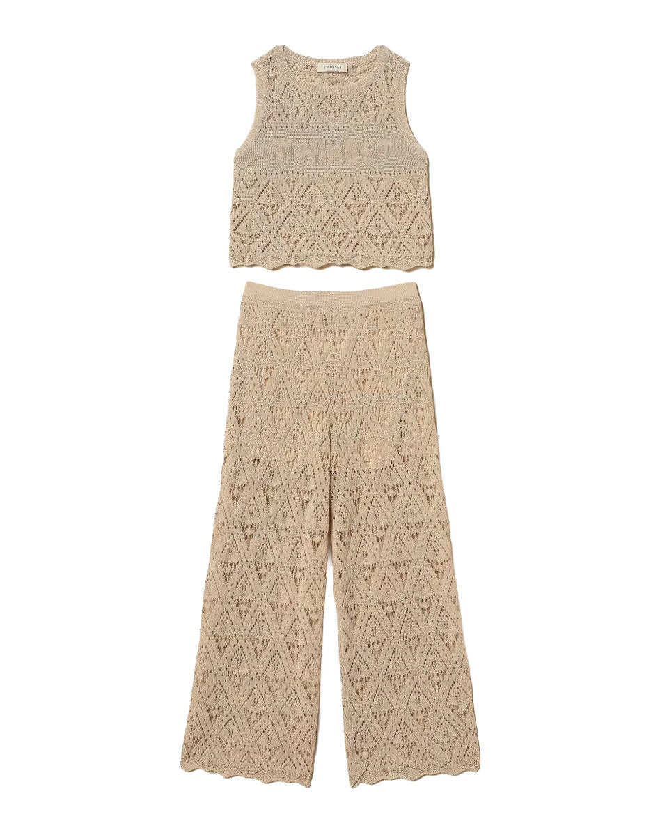 Twinset Kids Completo Safari in Pizzo per Bambine