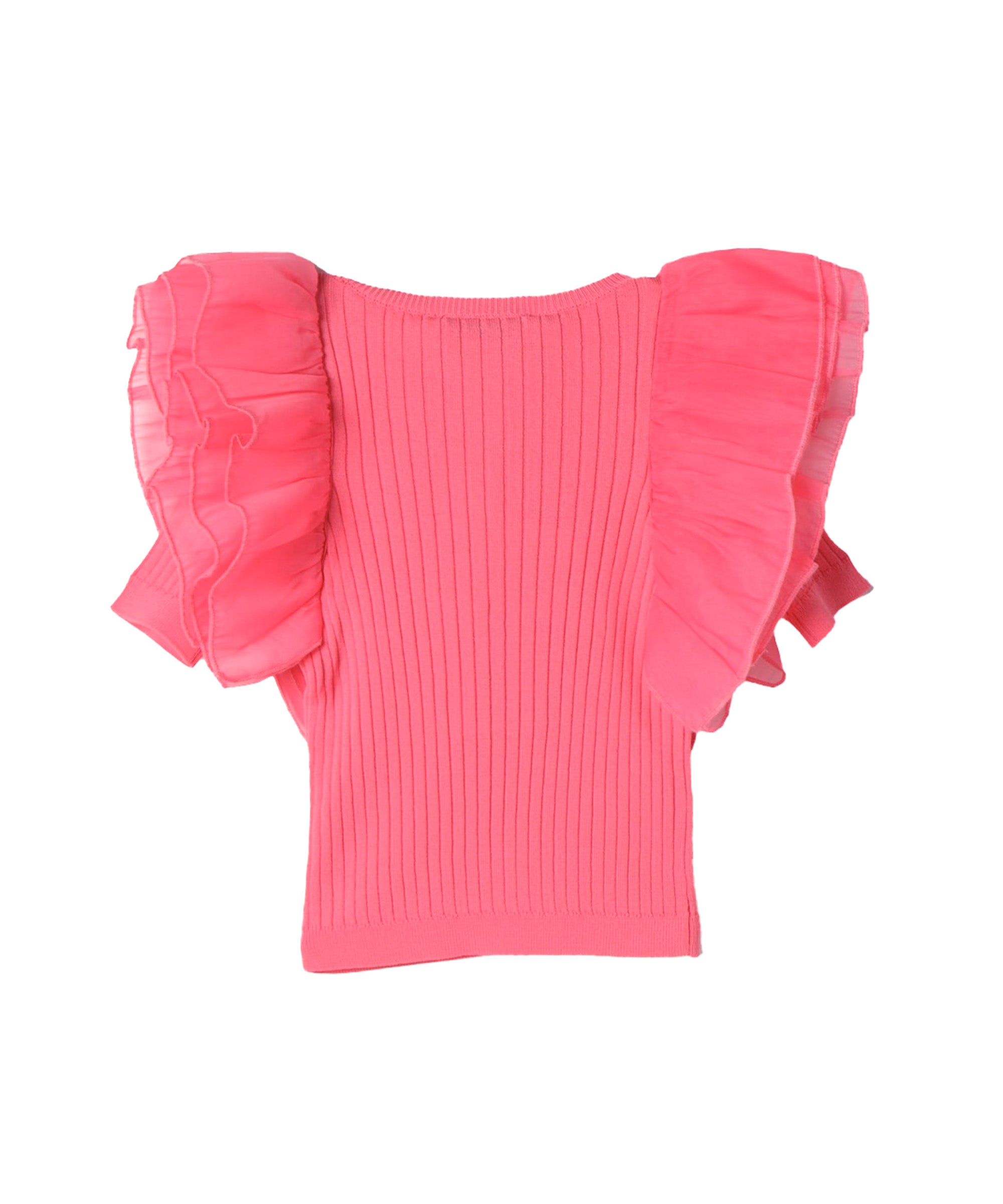 Twinset Kids Top Rosa con Maniche in Organza