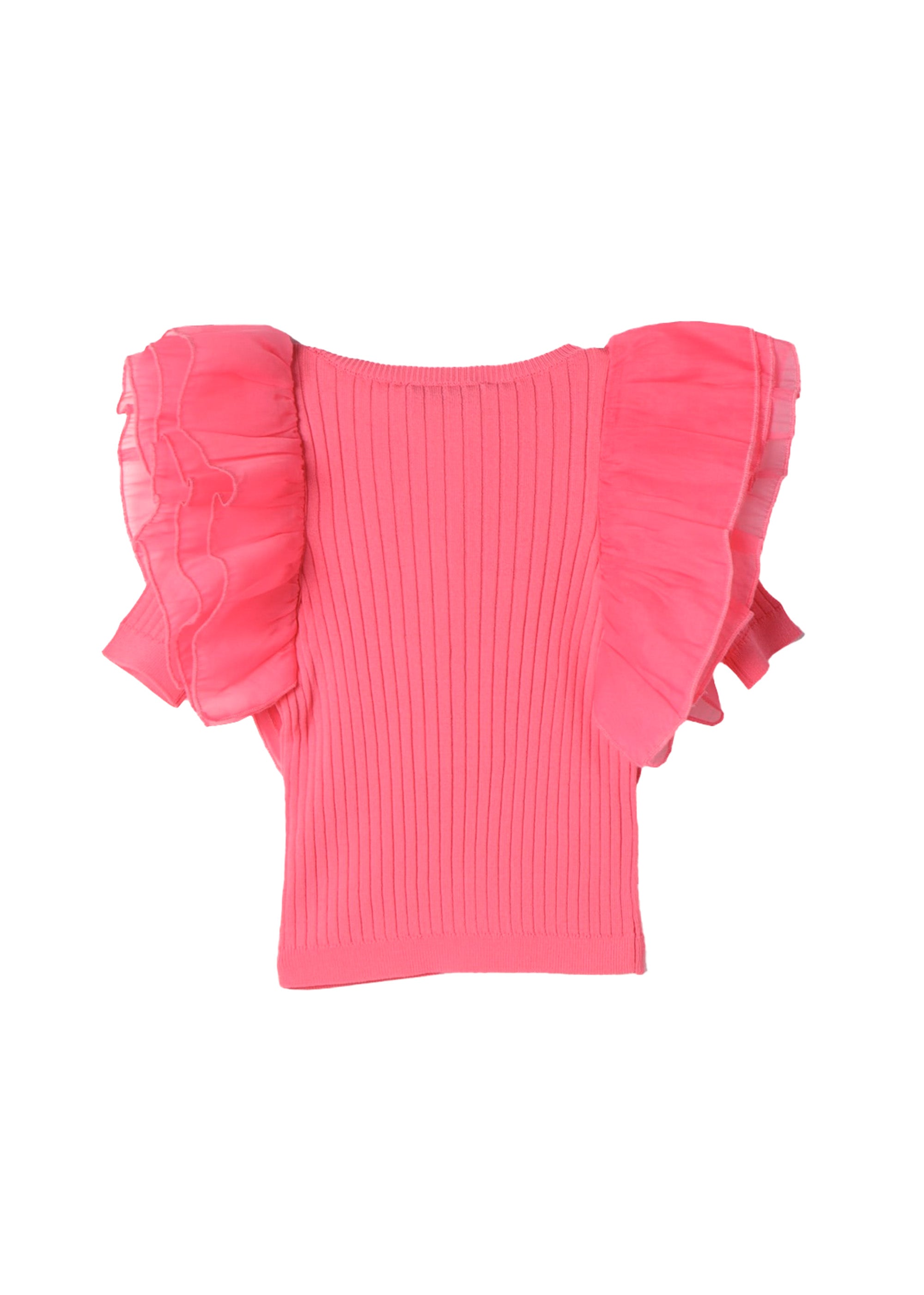 Twinset Kids Top Rosa con Maniche in Organza