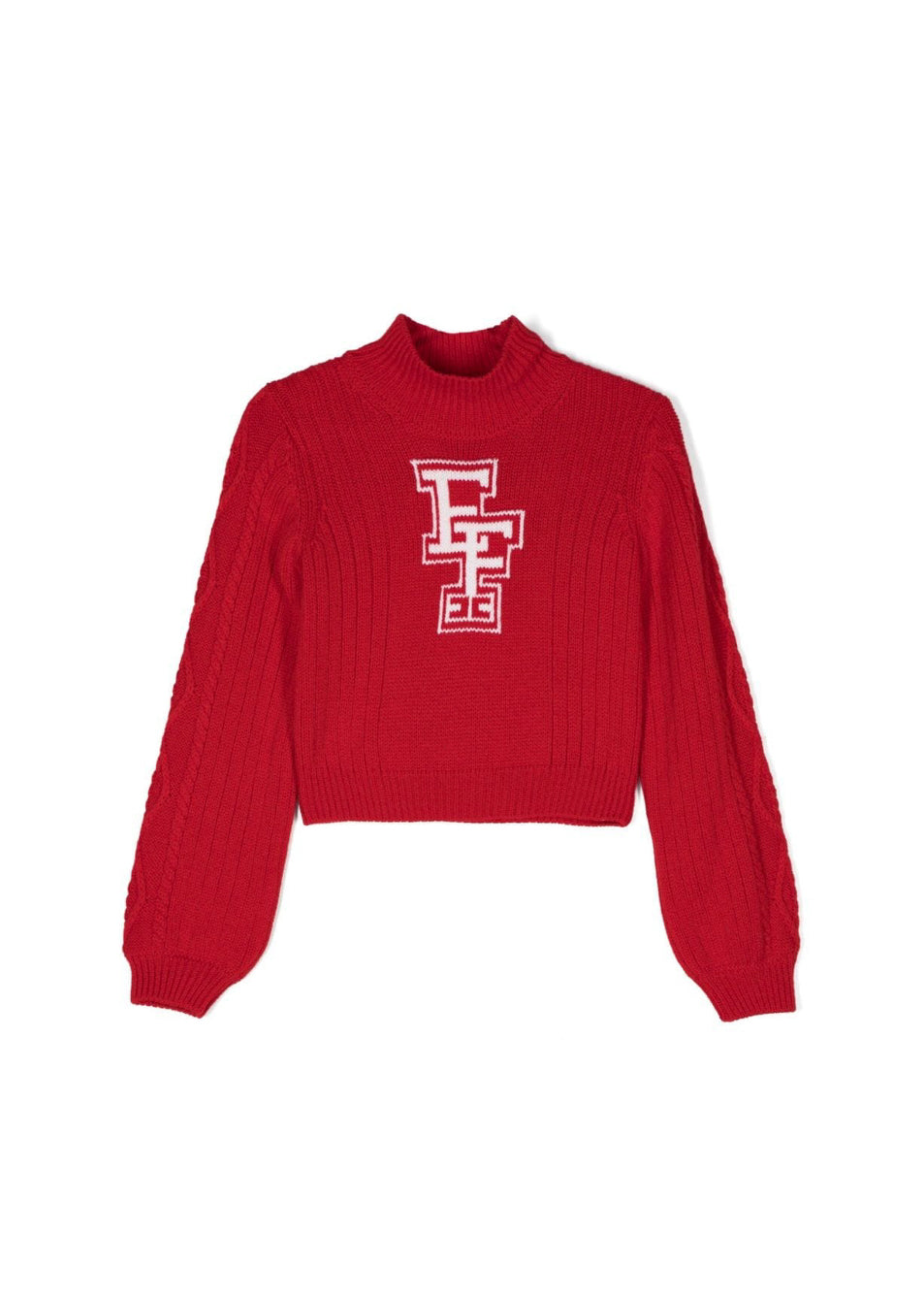 Elisabetta Franchi La Mia Bambina Maglioncino Crop Rosso/Burro per Bambine