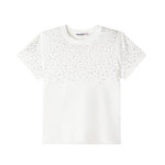 Patrizia Pepe Kids T-Shirt Bianco con Strass per Bambine
