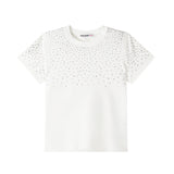 Patrizia Pepe Kids T-Shirt Bianco con Strass per Bambine