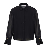 Patrizia Pepe Kids Camicia Nero con Logo Manica per Bambine