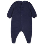 Moschino Kids Tutina Blu Navy con Logo Teddy Bear (retro)