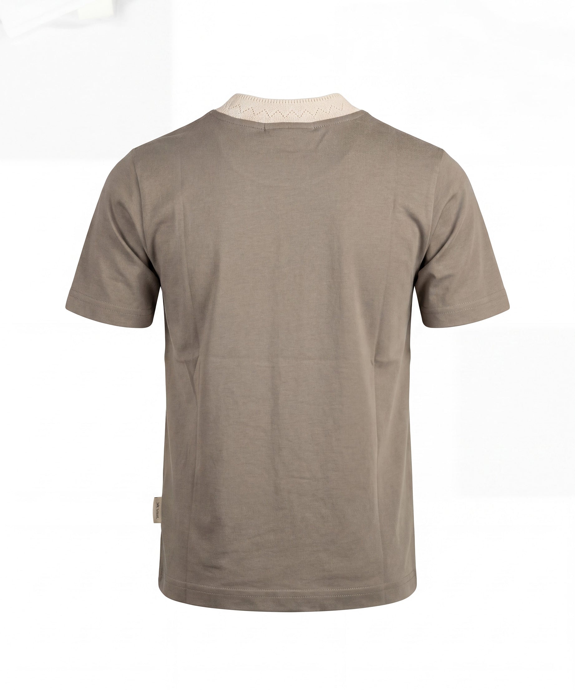 Yes London Kids T-Shirt Fango con Colletto Ricamato per Bambini