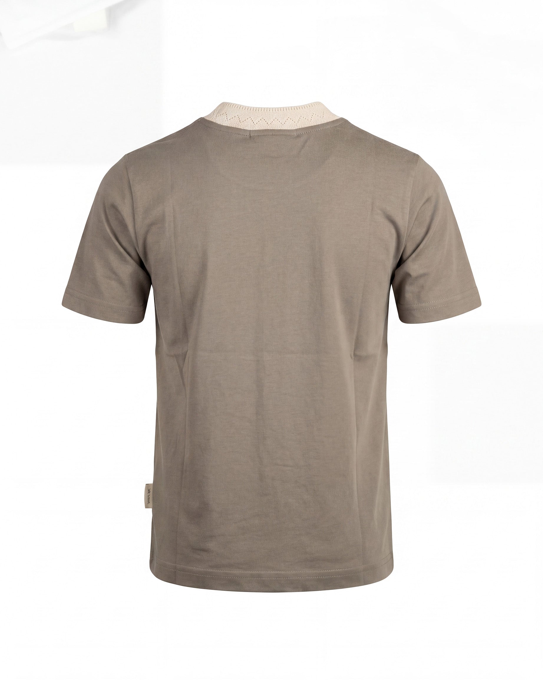 Yes London Kids T-Shirt Fango con Colletto Ricamato per Bambini