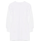 Moschino Kids Vestito Bianco in Felpa con Stampa LogoTeddy Bear per Bambine
