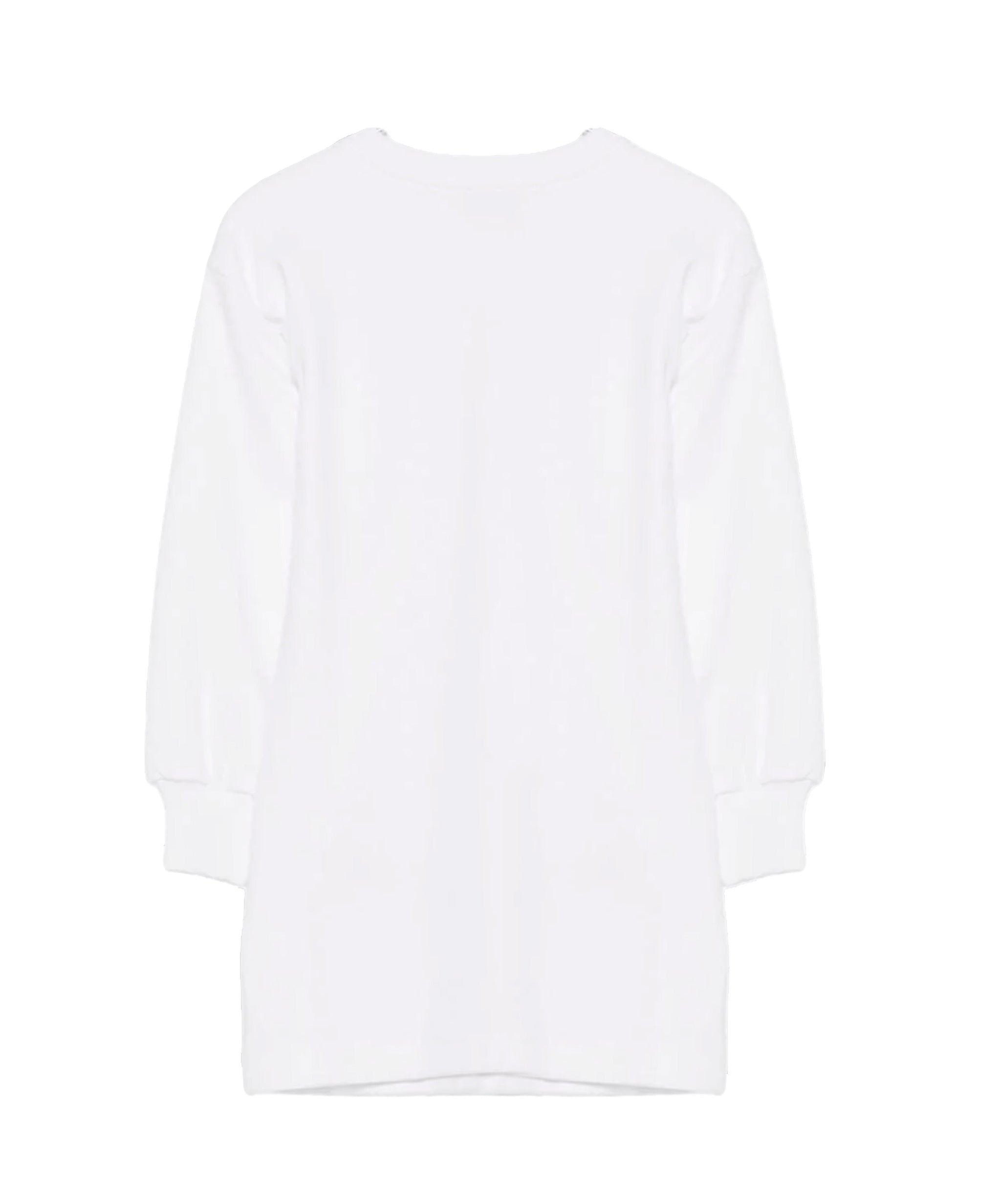 Moschino Kids Vestito Bianco in Felpa con Stampa LogoTeddy Bear per Bambine