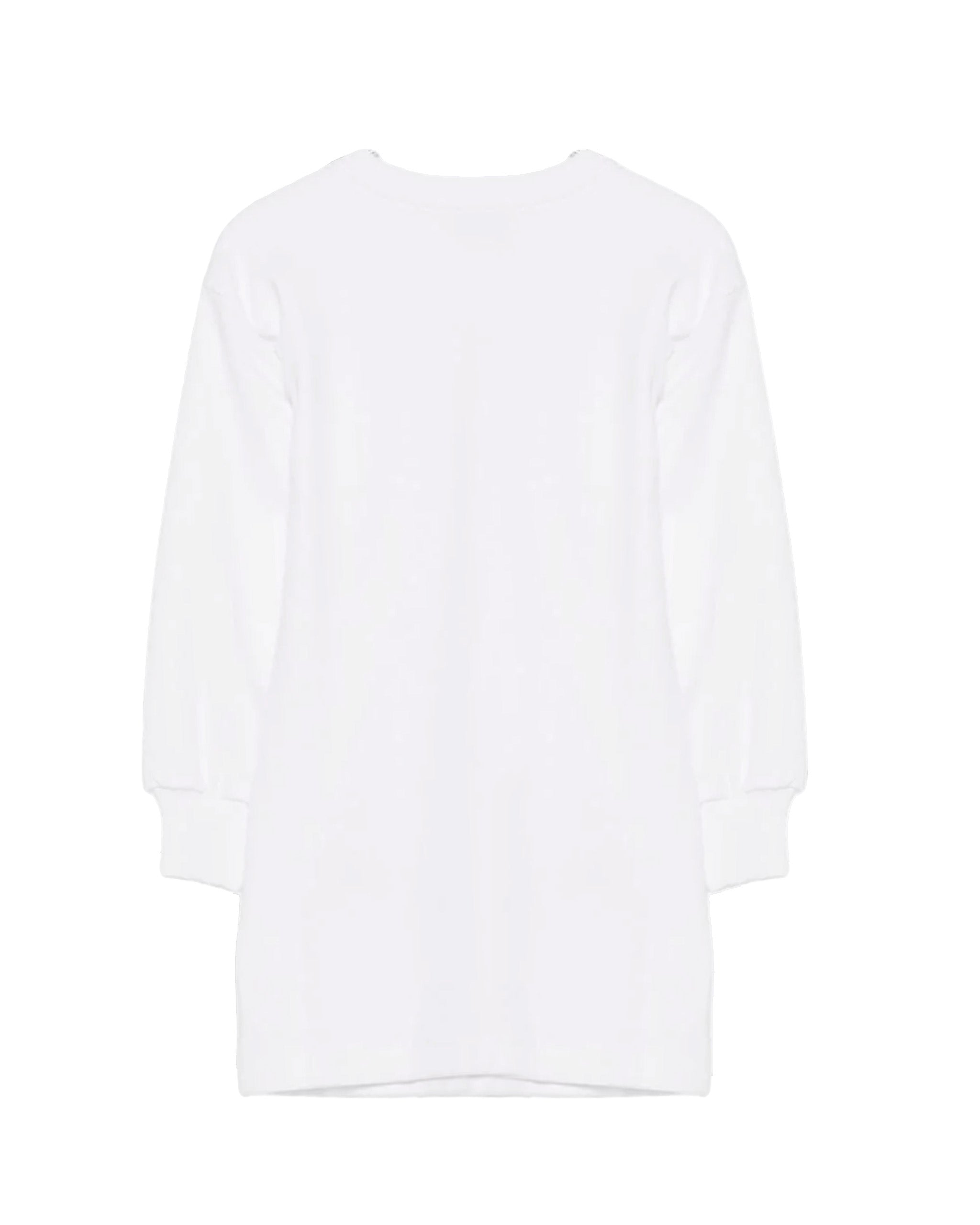 Moschino Kids Vestito Bianco in Felpa con Stampa LogoTeddy Bear per Bambine