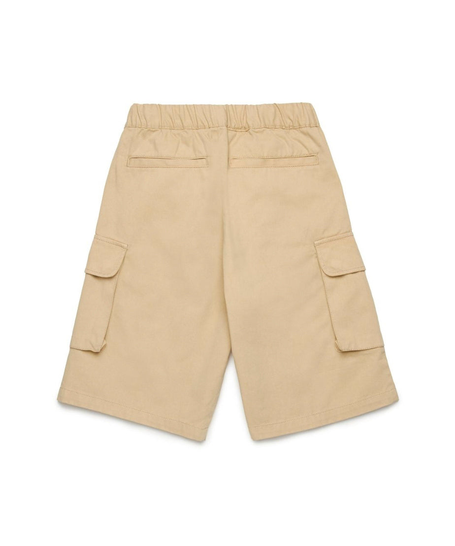 Diesel Kids Bermuda Beige con Tasche e Micro Oval D per Bambini