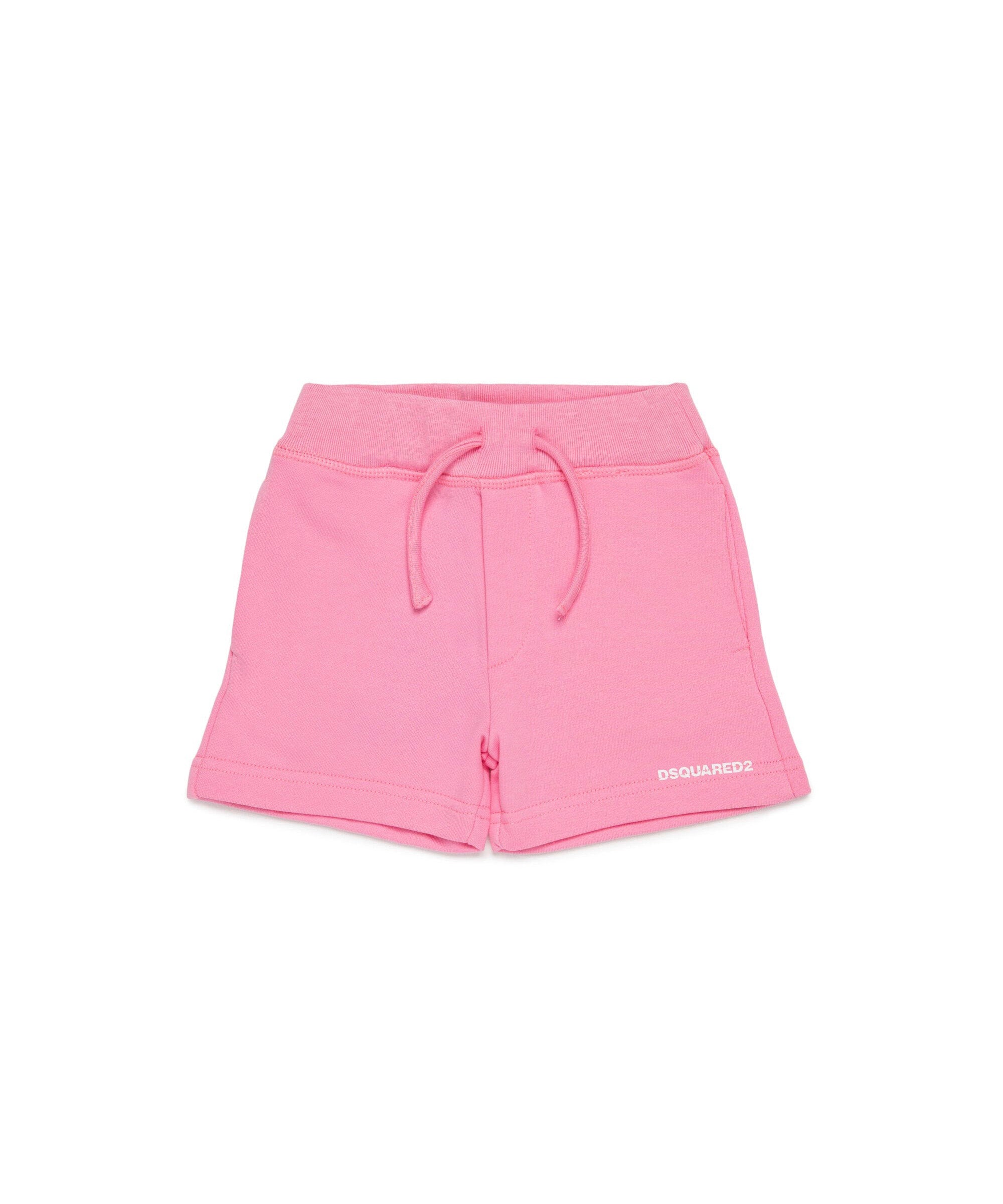 Dsquared2 Kids Short Rosa in Felpa con Logo per Neonate