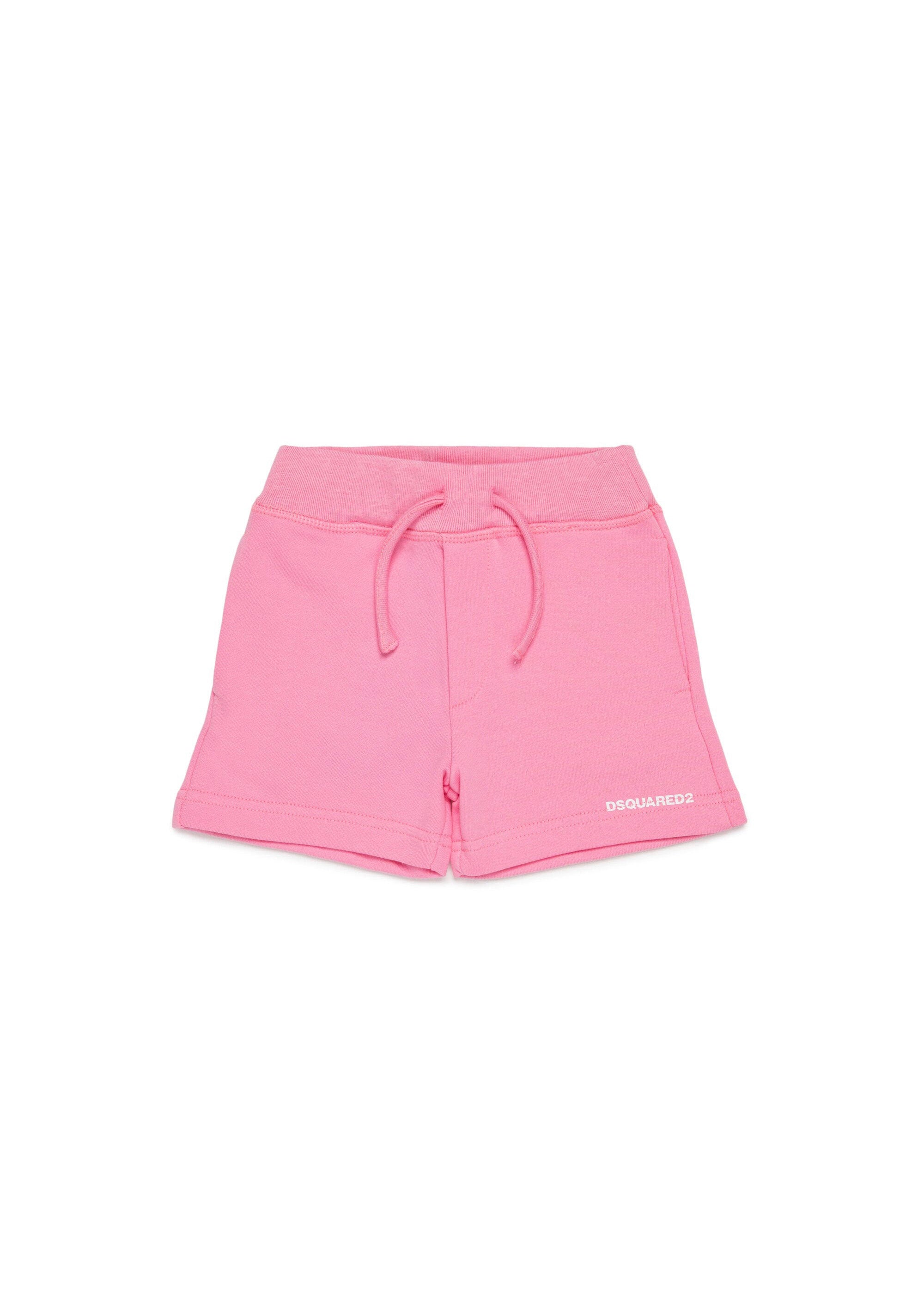 Dsquared2 Kids Short Rosa in Felpa con Logo per Neonate