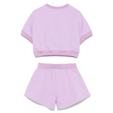 Twinset Kids T-shirt con Shorts in Felpa Viola per Bambine