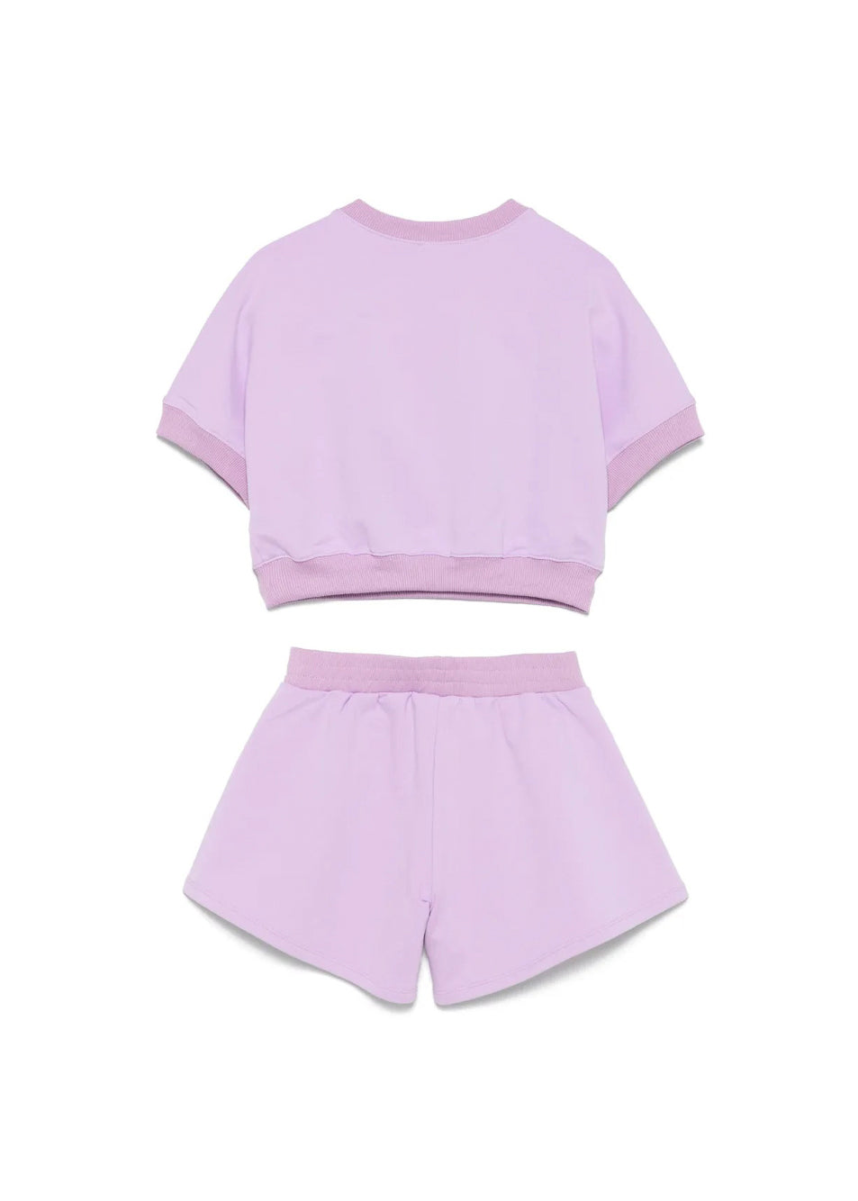 Twinset Kids T-shirt con Shorts in Felpa Viola per Bambine