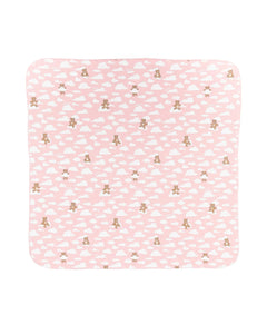 Moschino Kids Coperta Double-Face Rosa con Fantasia Logo per Neonata