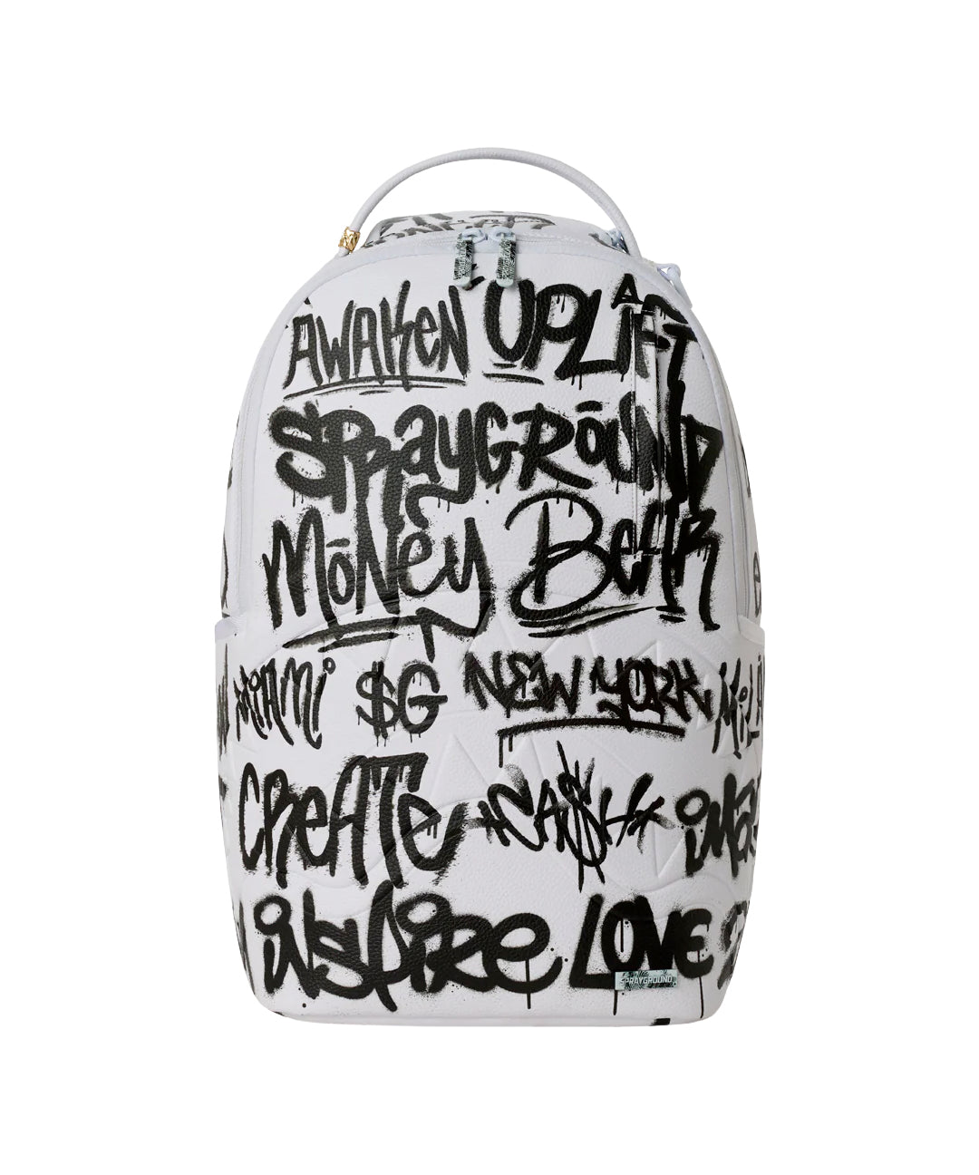 Sprayground Kids Zaino Think On It Bianco con Stampa Graffiti Neri