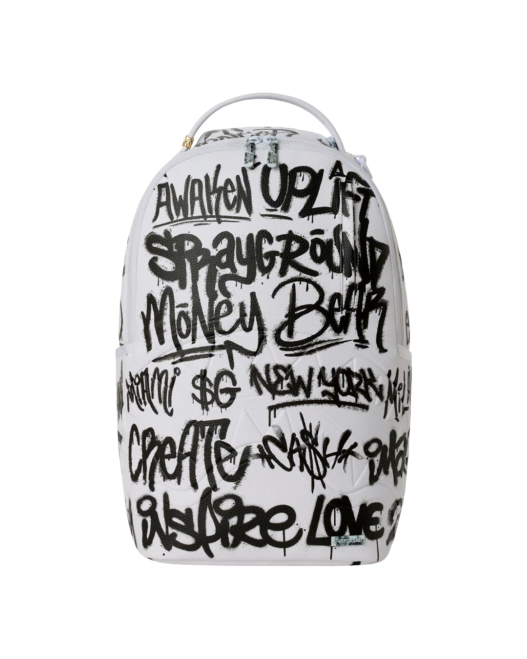 Sprayground Kids Zaino Think On It Bianco con Stampa Graffiti Neri