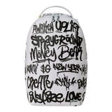 Sprayground Kids Zaino Think On It Bianco con Stampa Graffiti Neri